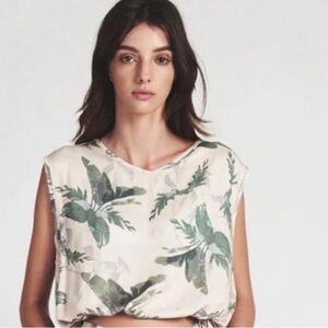 NWT-ONE TEASPOON Wasteland Top-Khaki FREE PEOPLE/ONE TEASPOON FLORAL SLEEVELESS